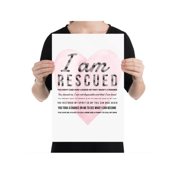Heartwarming Dog Adoption Print, Inspirational Gift for Animal Lovers, Rescue Wall Art