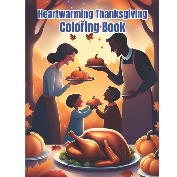 Heartwarming Thanksgiving Coloring Book: Cute Thanksgiving Coloring Pages With Autumn Leaves, Turkeys, Apples, Acorns, P, (Paperback)