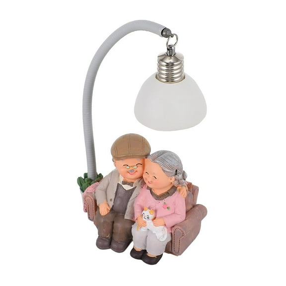 Heartwarmings Elderly Couple Sculpture Elderly Couple Figurine Nightlight for Creating Romantics Home Setting Decors