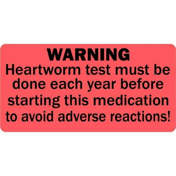 Heartworm Test Warning Veterinary Labels