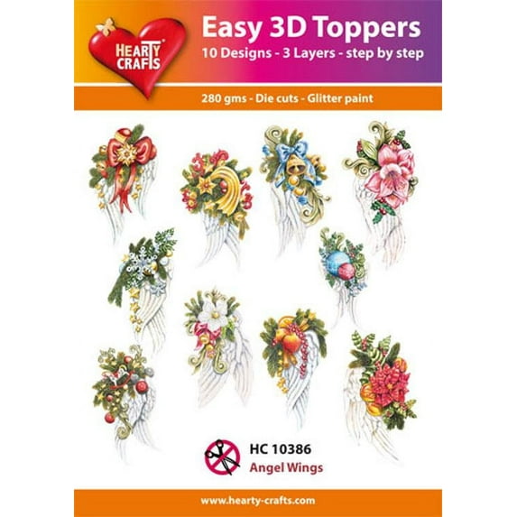 Hearty Crafts Easy 3D Toppers Angel Wings