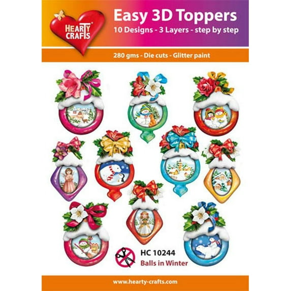Hearty Crafts Easy 3D Toppers Balls in Winter