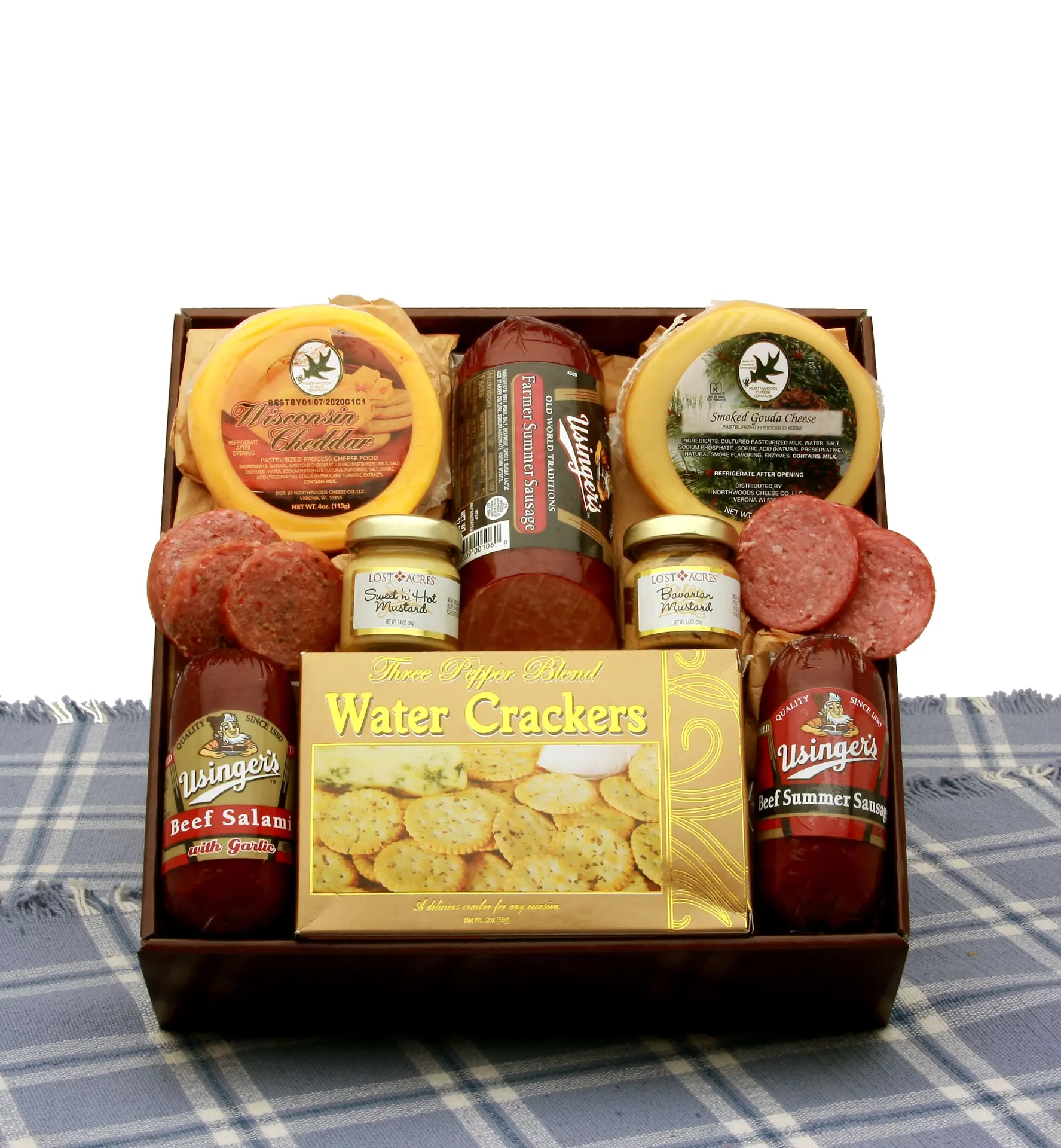 Hearty Favorites Meat & Cheese Sampler - Delicious Gourmet Gift Basket
