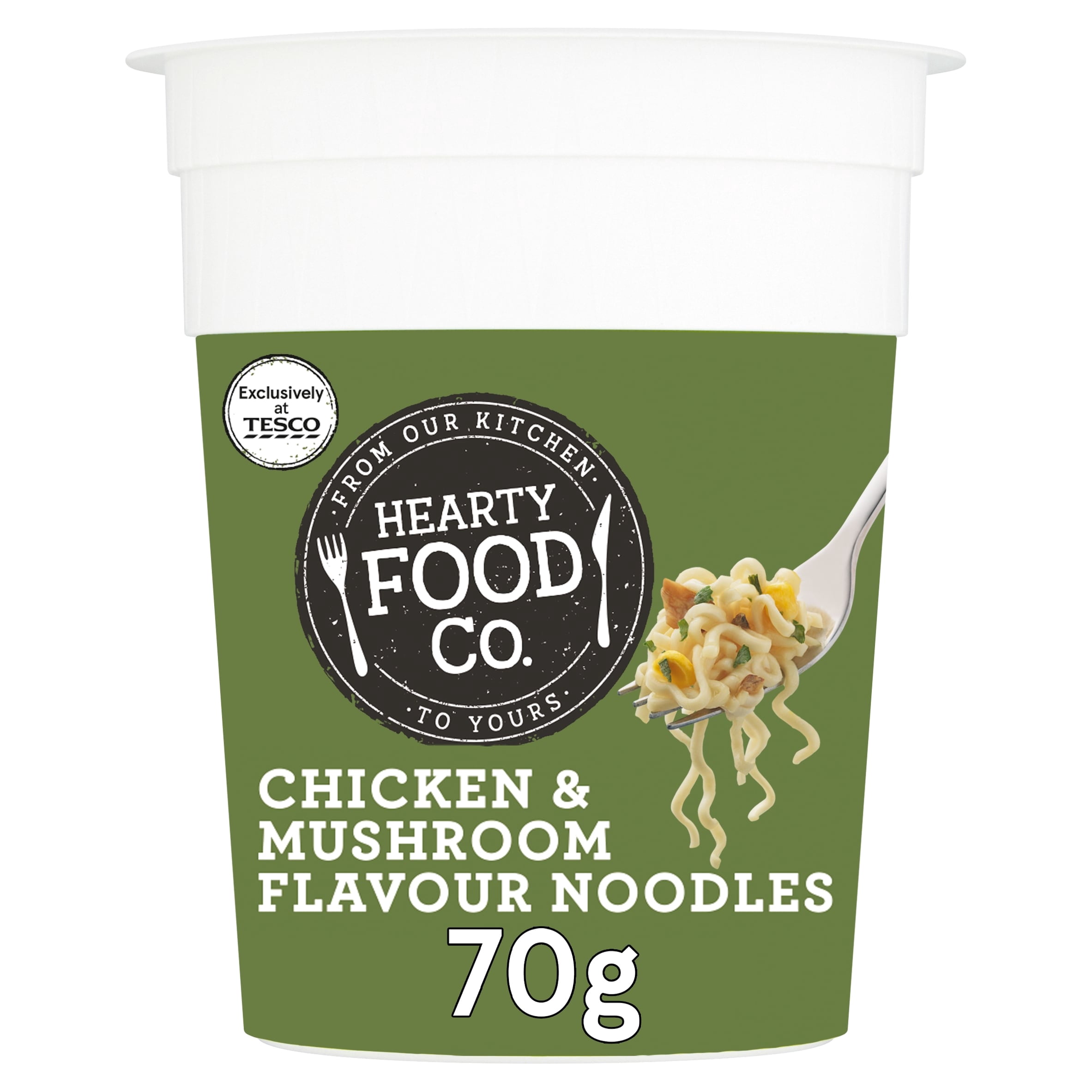Hearty Food Co Chicken & Mushroom Flavoured Noodles 70G, Imported from Britain