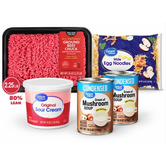 Hearty Ground Beef Stroganoff Style Dinner Bundle