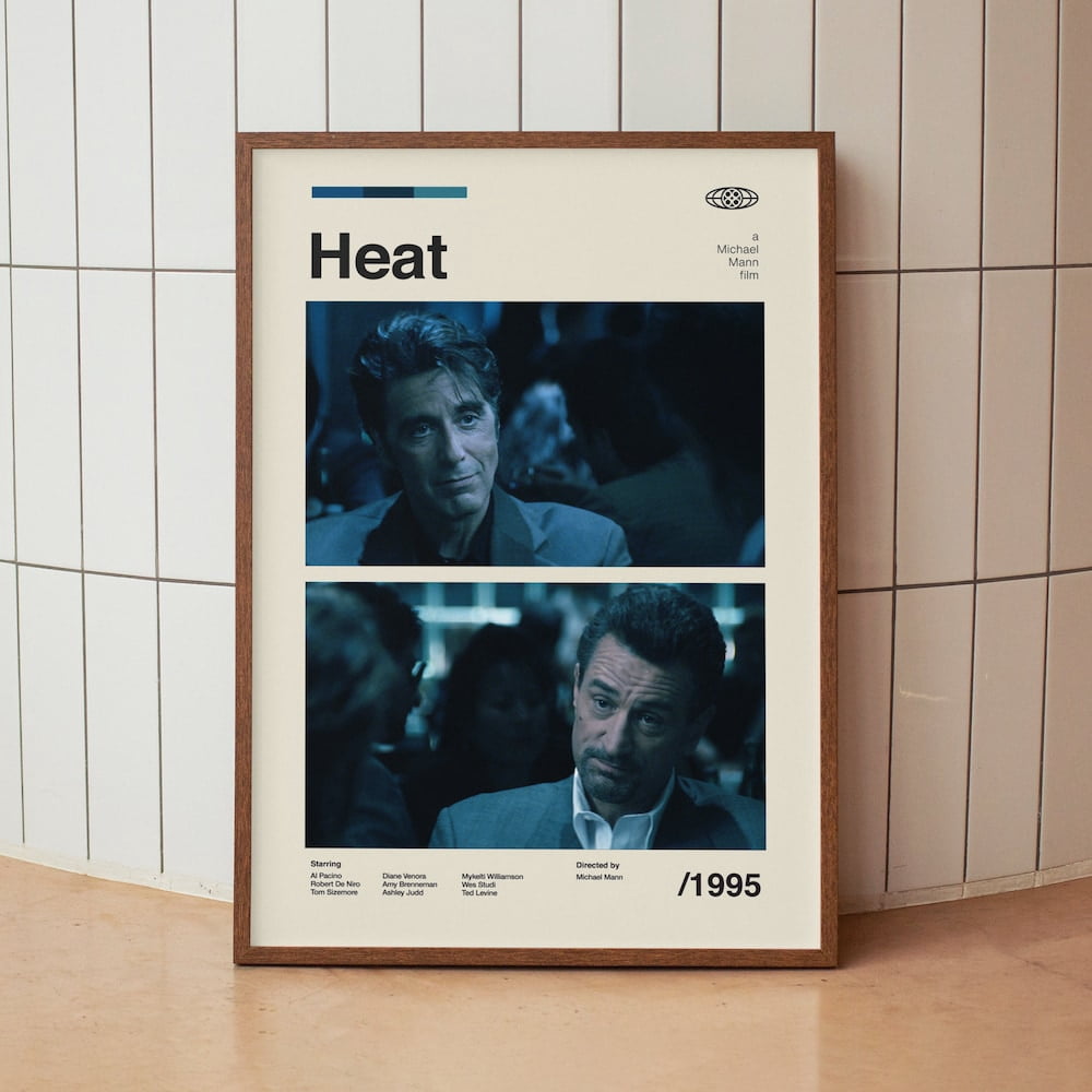 Heat 1995 Movie Poster Al Pacino Robert De Niro Vintage Minimalist