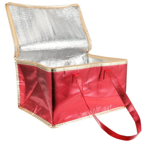 Heat Bags Food Zipper Insulated Bag Portable Food Bag Shopping 37x25cm Red