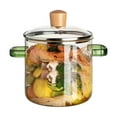 thumbnail image 1 of Heat Borosilicate Glass Cooking Pot with Lid Stovetop Simmer Saucepan for Soup Milk Pasta and Baby Food Easy Clean Kitchen Cookware, 1 of 3