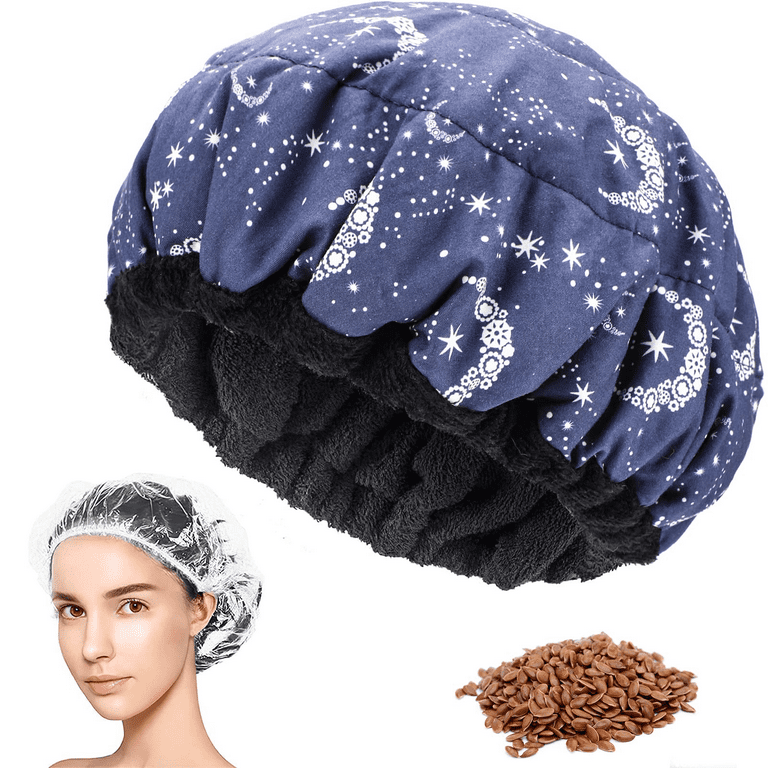 Cordless, Microwavable Flax Seed Hair Heat Cap for Deep