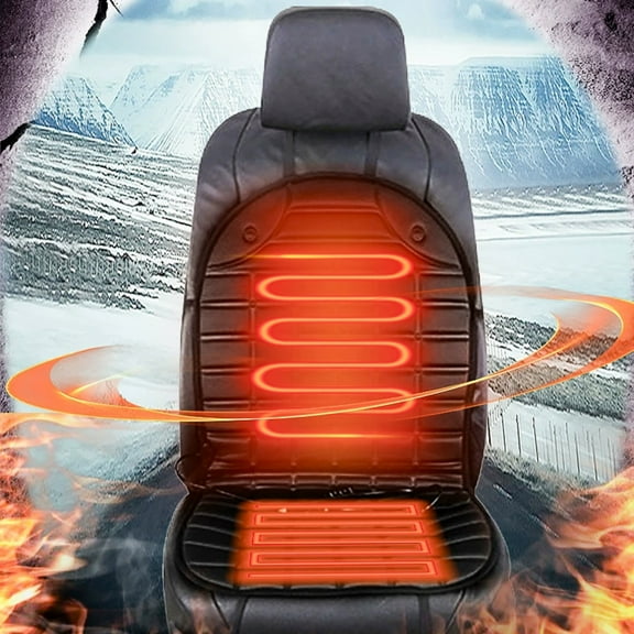 Heat Car Seat Warmer,Winter Car Seat Cushion,Driver Seat Comfortable Cushion Car Adult Truck SUV Or Transport Vehicle,Warm Padded Support with Secure Straps for Long Drive Comfort