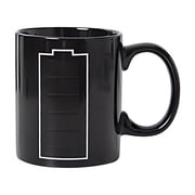Heat Changing Sensitive Mug Cool Coffee and Tea Magics Color Change Cup Battery Meter Charging Ceramic Mug Gift Idea for Mom Dads Women and Men