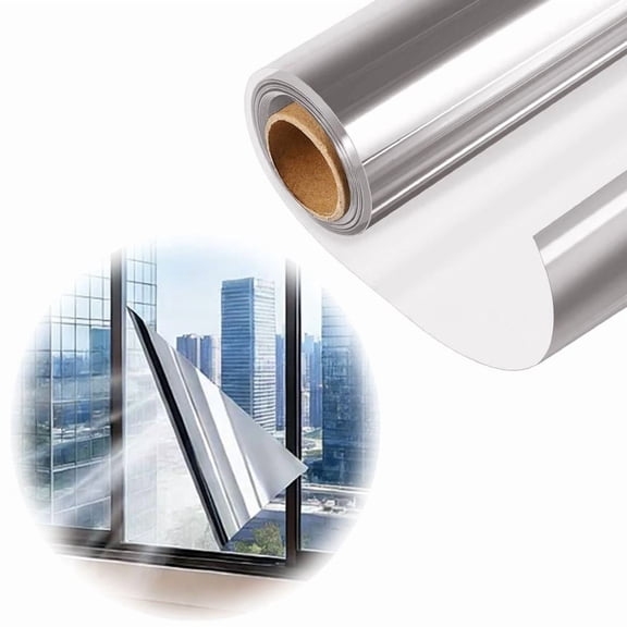 Heat Control Window Film with Tools,Window Tint Sun Blocking Blackout and UV Protection,one-Way Privacy Mirror Reflective Film,Explosion-Proof Premium PET Material Cosmic Black,11.81Inch x 3.28 Feet