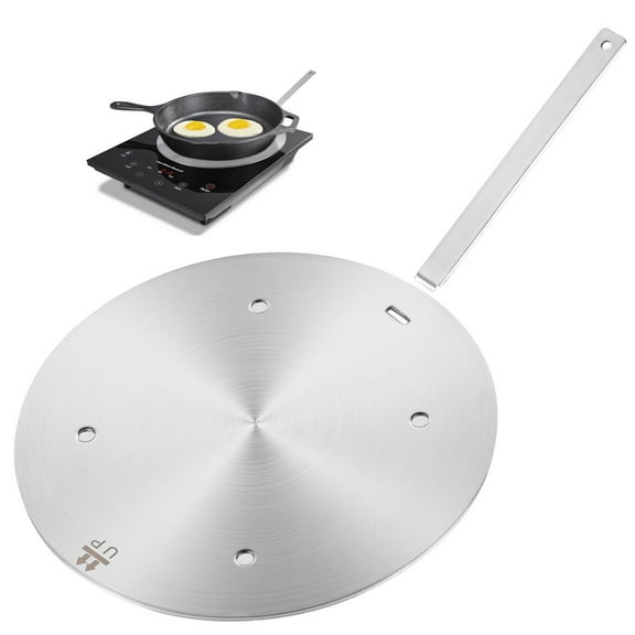Heat Diffuser for Glass Cooktop, Fast Heat Distribution Aluminum Alloy Induction Diffuser Plate for Induction Electric Gas Glass Cooktop, Induction Plate Adapter Converter with Removable Handle