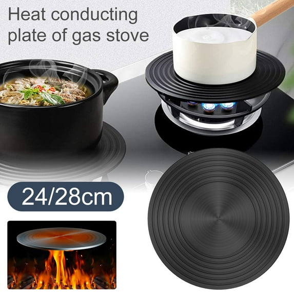 Heat Diffuser Plate Aluminum Alloy Food Defrosting Tray Kitchen Flame Guard Simmer Plate Double-Sided Non-Slip for Gas Stove(28cm/11in)