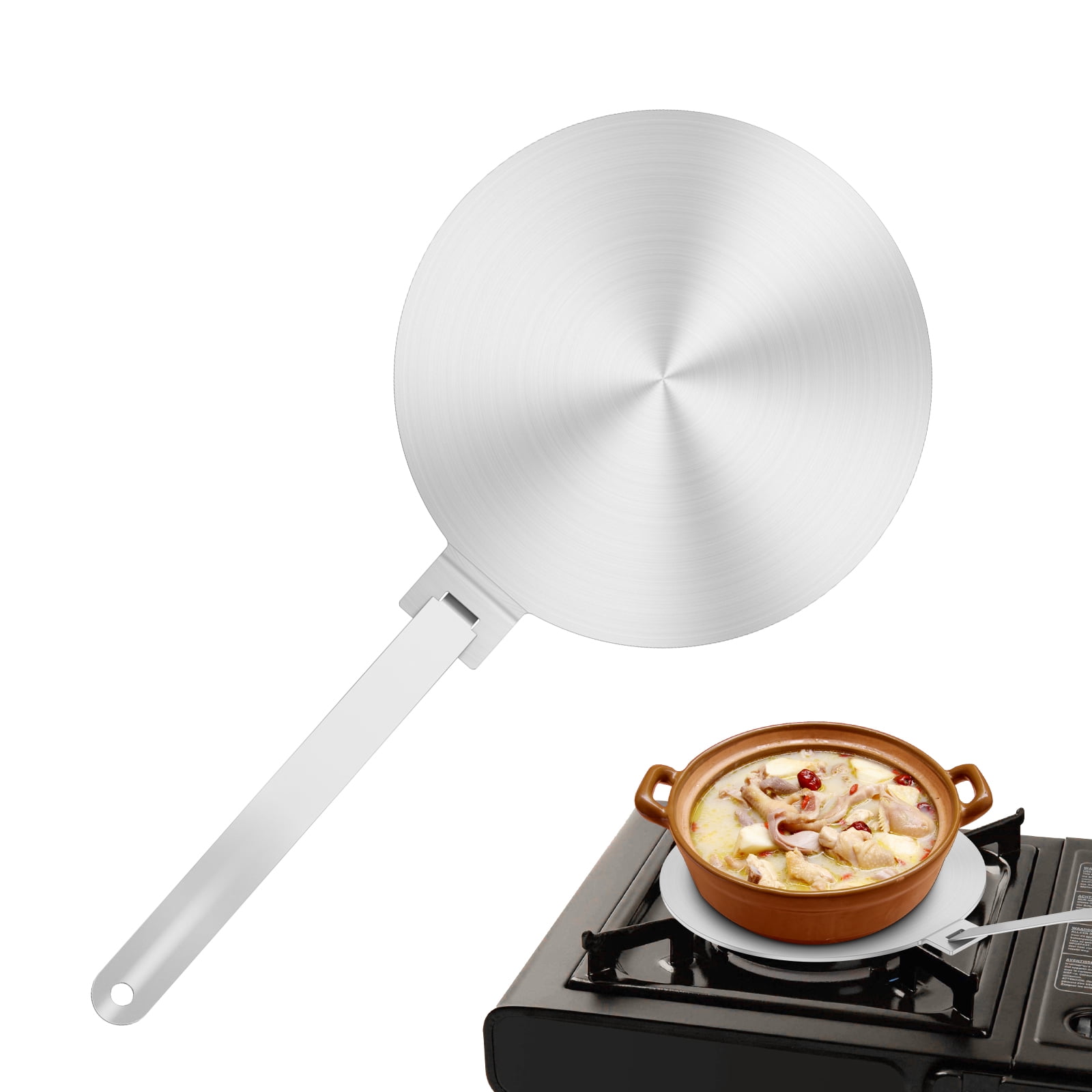 Stainless Steel Heat Diffuser Plate For Induction Cooktops - 6.3 Inch Rose Gold Induction Adapter With Handle - View #4