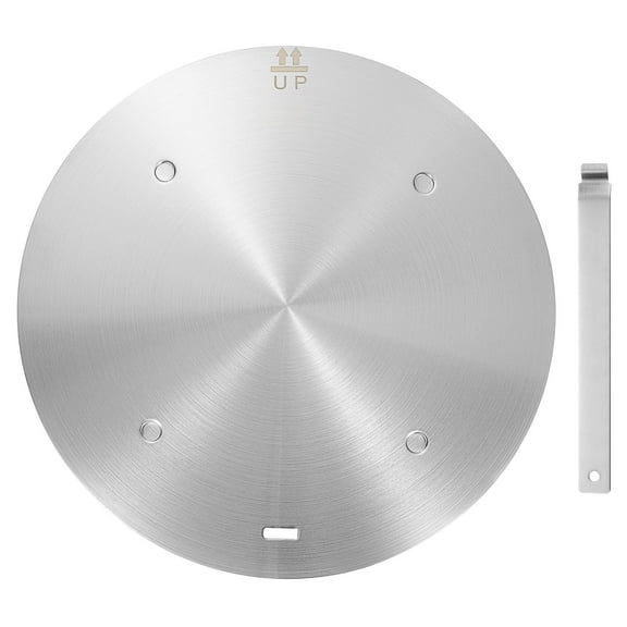 Heat Diffuser Plate for Gas Stove 11 Inch with Removable Handle, Silver Tone