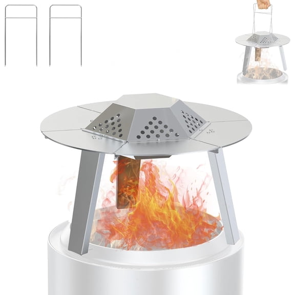 Heat Diffuser for 15-Inch Fire Pits, 304 Stainless Steel with Carrying Handle & 3 Legs