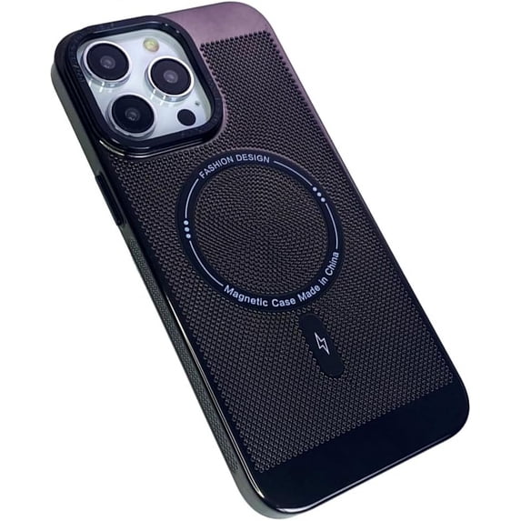 Heat Dissipation Magnetic Case for iPhone 14 13 11 12 14 Pro Max Slim Hard Compatible with Magsafe Wireless Charging Plating Cover (Black,for iPhone 11 ProMax)
