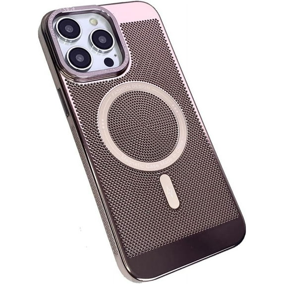Heat Dissipation Magnetic Case for iPhone 14 13 11 12 14 Pro Max Slim Hard Compatible with Magsafe Wireless Charging Plating Cover (Peak Blue,for iPhone 12)