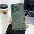 thumbnail image 1 of Heat Dissipation Magnetic Case for iPhone 14 13 12 11 Pro Max 14 Plus Compatible with Magsafe,Camera Protection Luxury Bumper Plating Cover (Green,for iPhone 11 ProMax), 1 of 8