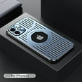 thumbnail image 1 of Heat Dissipation Metal Case for iPhone 12, Magnetic Slim Case Compatible with MagSafe Shockproof Protective Aluminum Back Cover with Metal Camera Frame for iPhone 12, Blue, 1 of 11