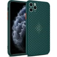 thumbnail image 1 of Heat Dissipation Phone Case, New Breathable Hollow Cellular Hole Heat Dissipation Case Full Back Camera Lens Protection Ultra Slim TPU Case Cover (Dark Green, Compatible with iPhone Xs Max), 1 of 7