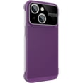 thumbnail image 1 of Heat Dissipation Phone Case for iPhone 13 with Window Glass Camera Lens Protection Frameless Breathable Cooling Hollow Design Slim Borderless Shockproof Cover for Women and Men, Purple, 1 of 9
