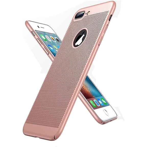 Heat Dissipation iPhone 7 Plus Case (Rose Gold) Breathable Cooling Hollow Cellular Hole Full Camera Lens Protection Ultra Slim Cover