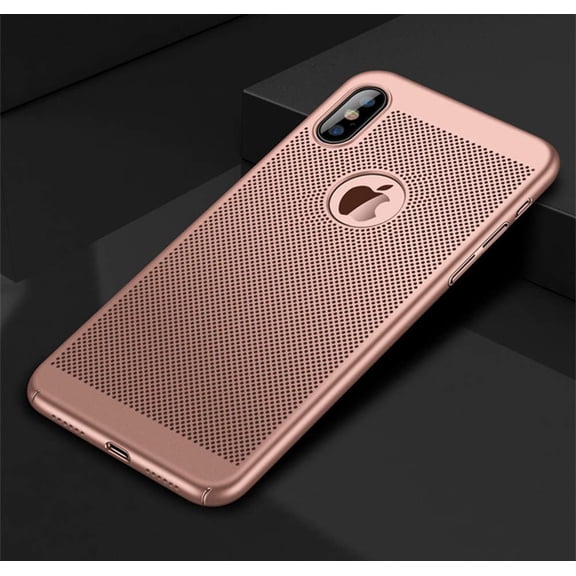 Heat Dissipation iPhone XS Max Case (Rose Gold) Breathable Cooling Hollow Cellular Hole Full Camera Lens Protection Ultra Slim Cover
