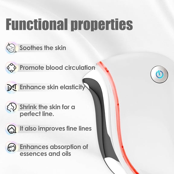 Heat Electric Gua Sha Tool, 4-in-1 Multi-Function Face Massager, Facial, Double Chin, Awakening Skin, Deep Treatment