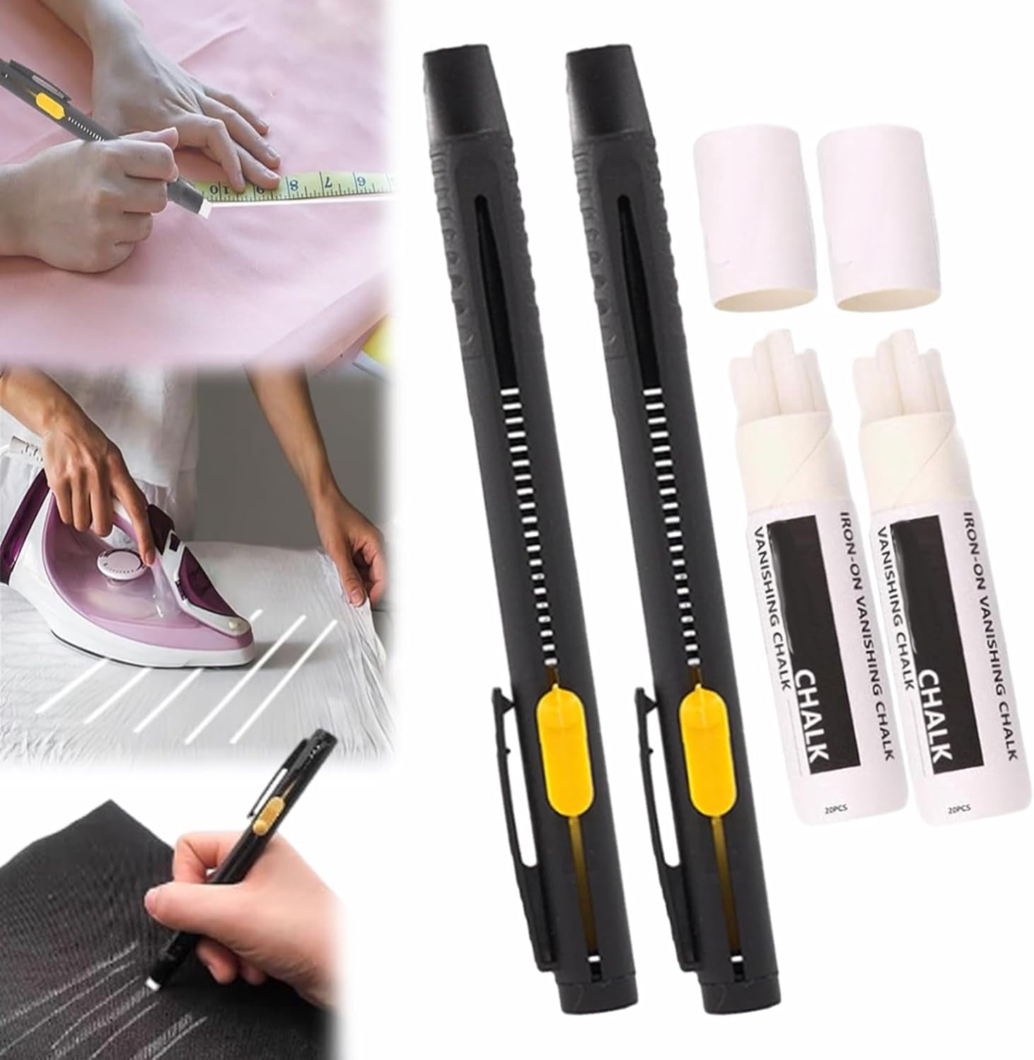 Heat Erasable Fabric Marker for Sewing, Embroidery, Quilting, Washable Erasable Replaceable Refill Marker Pen, Suitable for Knitted Fabrics, Cotton, DIY Sewing Tools