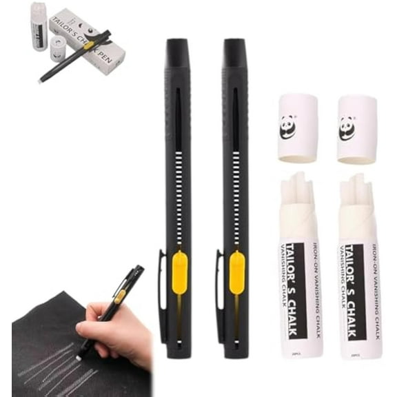 Heat Erasable Fabric Marker for Sewing, Embroidery, Quilting, Washable Heat Erasable Pens, Replaceable Refill Marking Pens, for Cotton, Knitted Fabrics, DIY Sewing Tools(2Pcs)