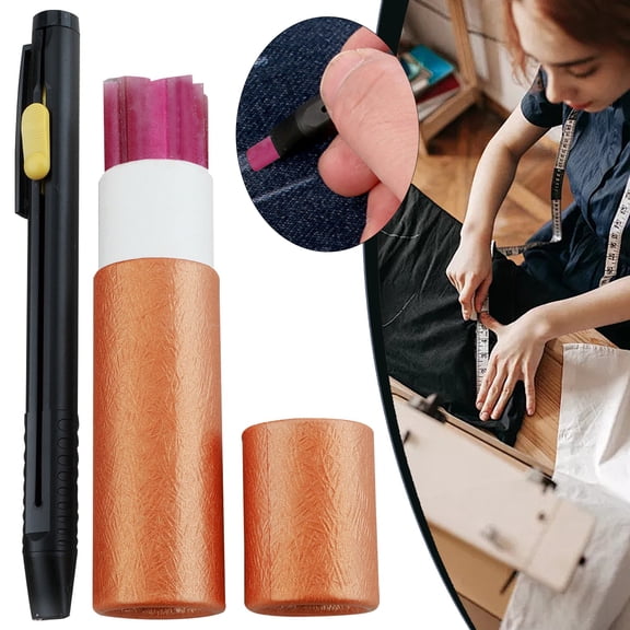 Heat Erasable Fabric Marker for Sewing, Heat Erasable Fabrics Marking Pens, Plastic Sewing Chalk Pencils, Precision Pattern Marking for Garment Construction, Tailors Chalk for Crafting (Purple)