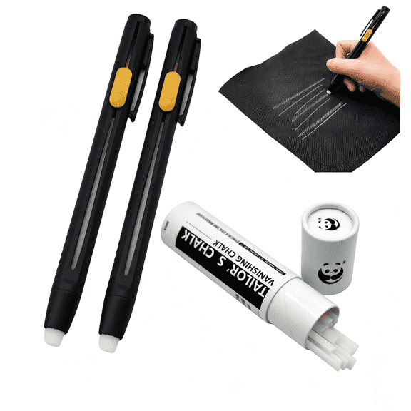 Heat Erasable Fabric Marker for Sewing, Washable Heat Erasable Pens for Fabric, Sewing Chalk DIY Markers for Quilting Embroidery, Suitable for Cotton Knitted Fabrics, 2 Pens + 20 Premium Refills(RL)