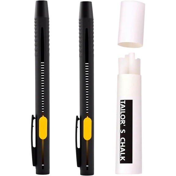 Heat Erasable Fabric Markers for Sewing, Embroidery & Quilting – Washable, Refillable Chalk Pens for Cotton, Knitted Fabrics, DIY Marking Tools, Essential Sewing Supplies(RL 2 Pen Set)