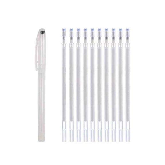 Heat Erasable Fabric Marking Pen Set 6 Colors, Fabric Pen with Disappearing Ink for Sewing Quilting Embroidery Dressmaking, 6 Inch Temporary Marker Pens for Craft Projects, White