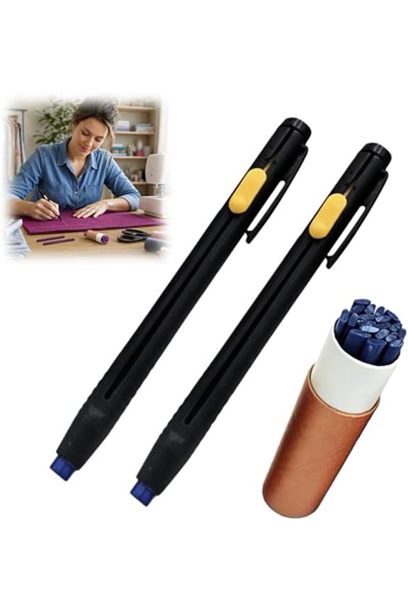 Heat Erasable Fabric Marking Pens with 20Pcs Refills,Heat Erasable Pens for Fabric,Refillable DIY HeatErasable Fabrics Marking Pen Precise & Clean Wewing Tool for Clothes, Craft Supplies(B)