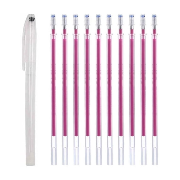 Heat Erasable Pen Ecohintz Heat Erasable Marking Pens (4 Colors Set) - for Sewing, Quilting, Embroidery & Dressmaking, Ink Disappears with Heat, Precision Tip, Disappearing Ink Marker, Red