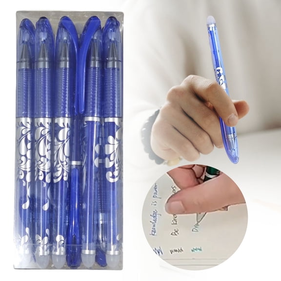 Heat Erasable Pens for Fabric Fine Point 0.5mm Refillable Gel Pens Heat Erasable Pens for Fabric Sewing Quilting Marking Craft Supplies Dark Blue 12 Pack