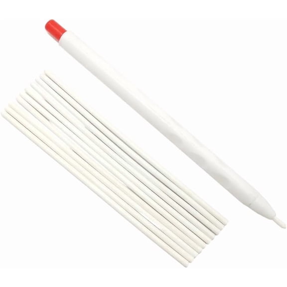 Heat Erasable Tailors Chalk Fabric Markers With 10 Refills For Sewing Quilting Clothing Temporary Fabric Marking White(K)