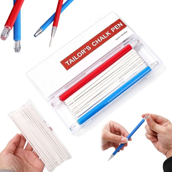 Heat Erase Pens for Fabric with 12 Refills, Sewing Marking Tools | Tailors Chalk, Tracing Tool, Quilting Supplies, 12 Refills Included, Fabric Marking(1 set)