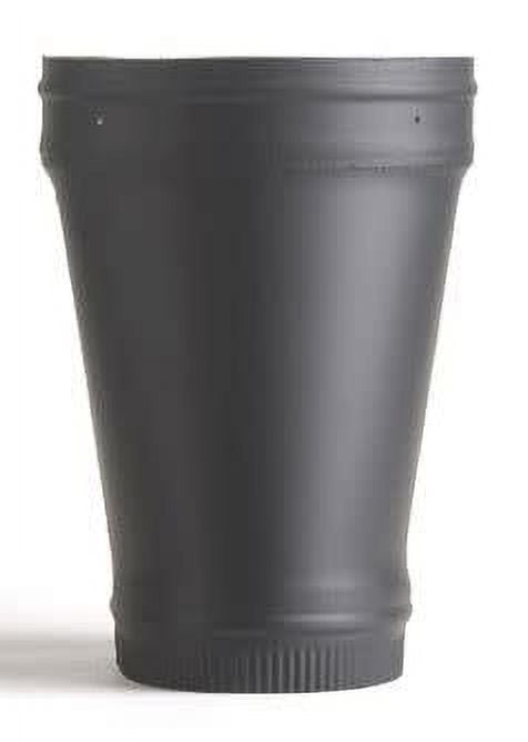 Black 6-Inch Steel Chimney Stove Pipe Adapter
