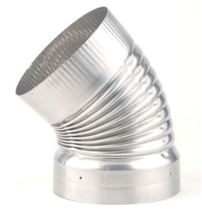 Heat-Fab 4611FLEX 6" 45 Degree Crimped Elbow - Stainless Steel