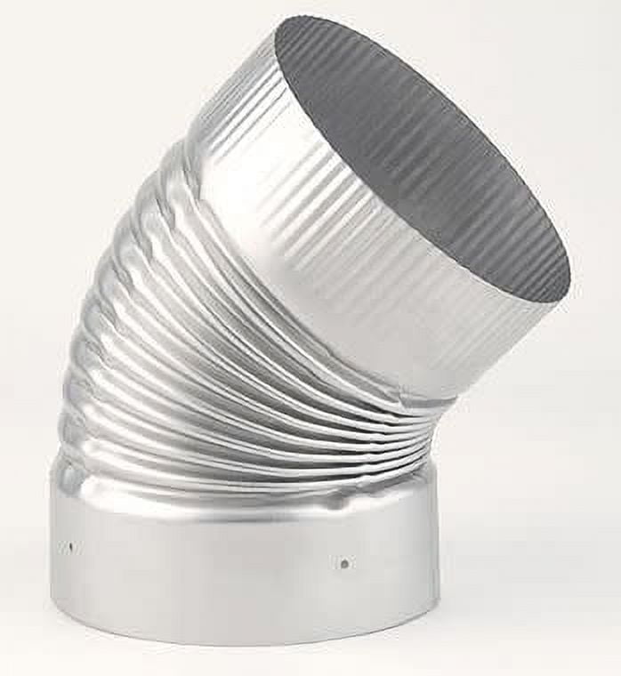 Heat-Fab 4611SS 6" 45 Degree Crimped Elbow - Stainless Steel