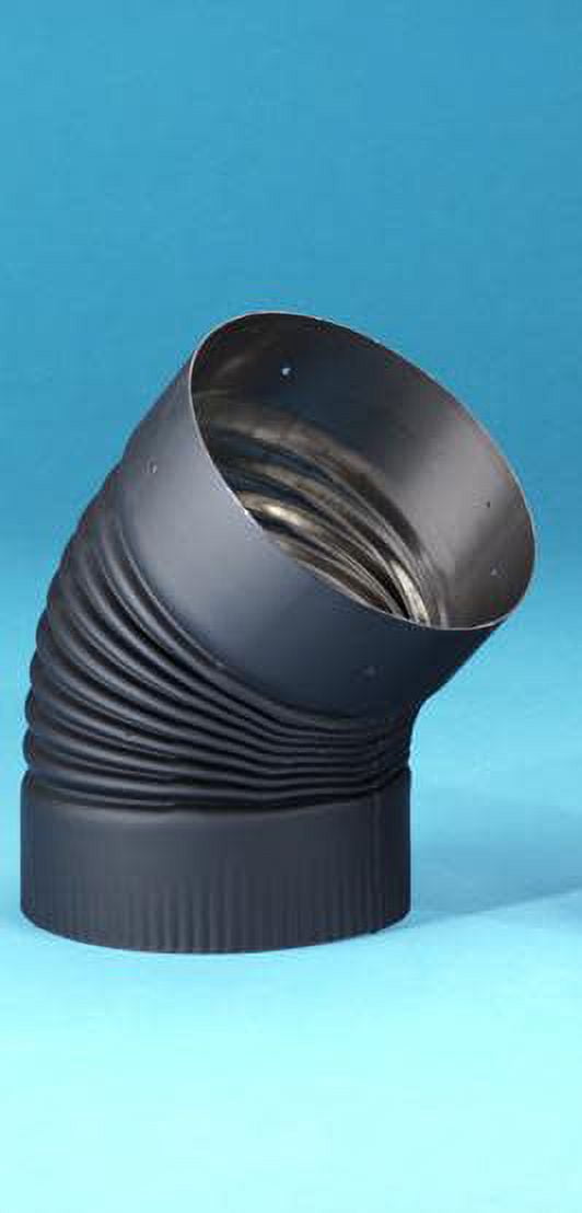 Heat-Fab 2611B 6 in. Non-Adjustable Black Elbow - 22 Gauge