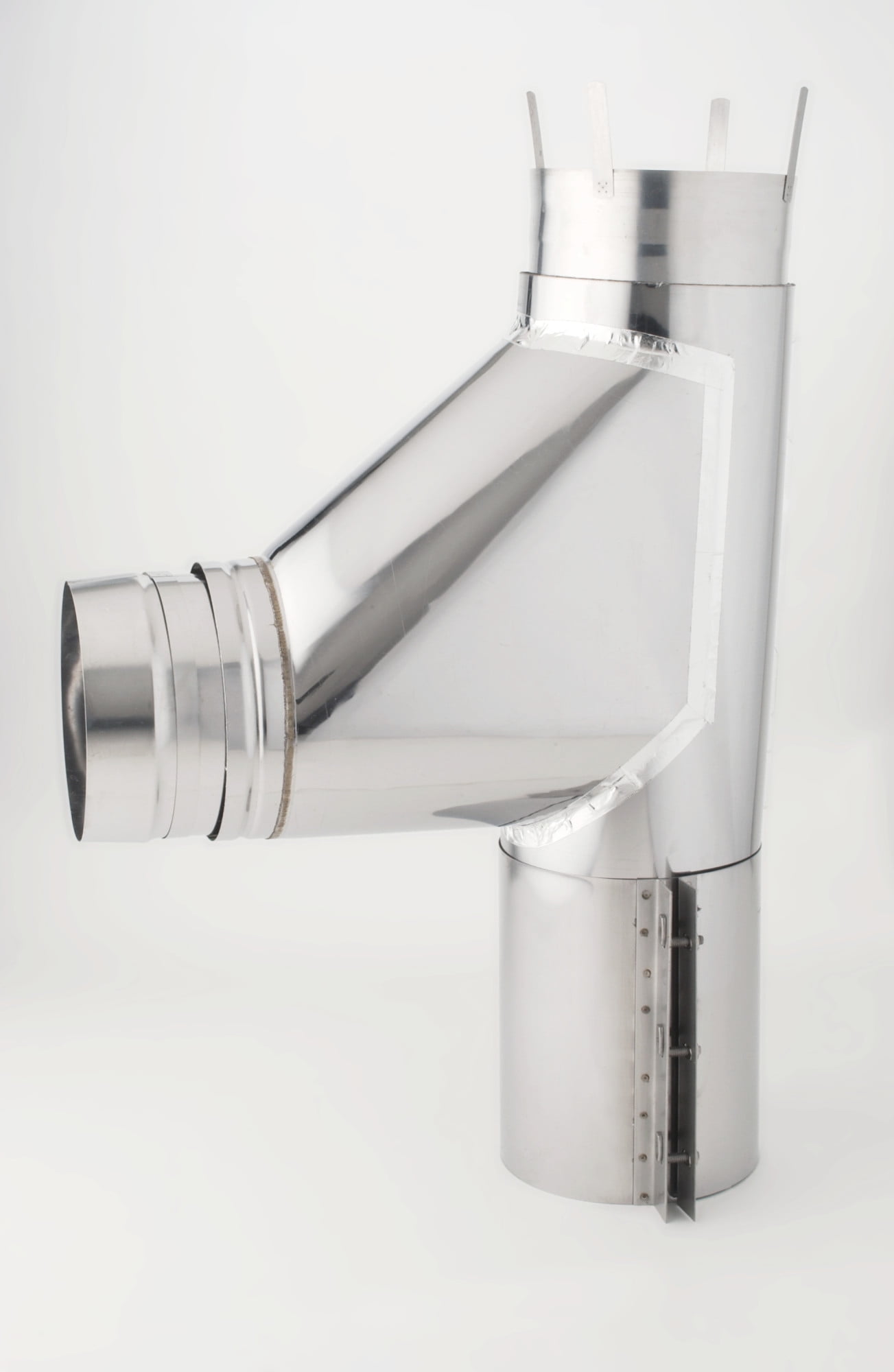 Heat-Fab CCA10BT08 10" Saf-T Vent Ci+ 8 Tap Boot Tee - Stainless Steel