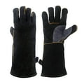 Heat Fire Resistant Gloves Leather With Stitching Mitts Perfect For