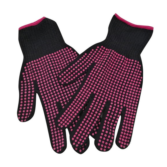 Heat Gloves with Silicone Bumps Protect Hands From Heat Universal Fit Flexible for Hair Styling