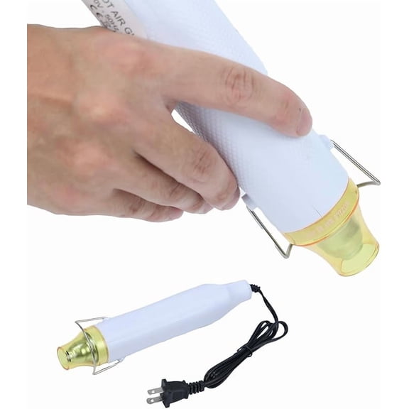 Heat Gun, 110V 300W Handed Hot Air Gun for Crafting, 3.28FT Ultra-Long Cable Portable Heat Gun with Stand and Power Cord for Shrinking Wrapping PVC, DIY Embossing and Drying Paint (Black)