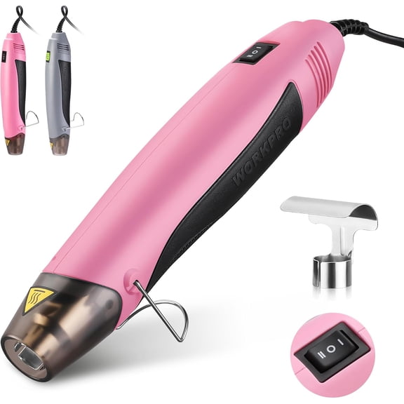 Heat Gun, 400W Mini Hot Air Gun with Reflector Nozzle, 2 Temp Settings 482(250)/842(450) and 5.9ft Long Cable Overload Protection for Craft Embossing, Shrink Wrapping PVC, Drying Paint